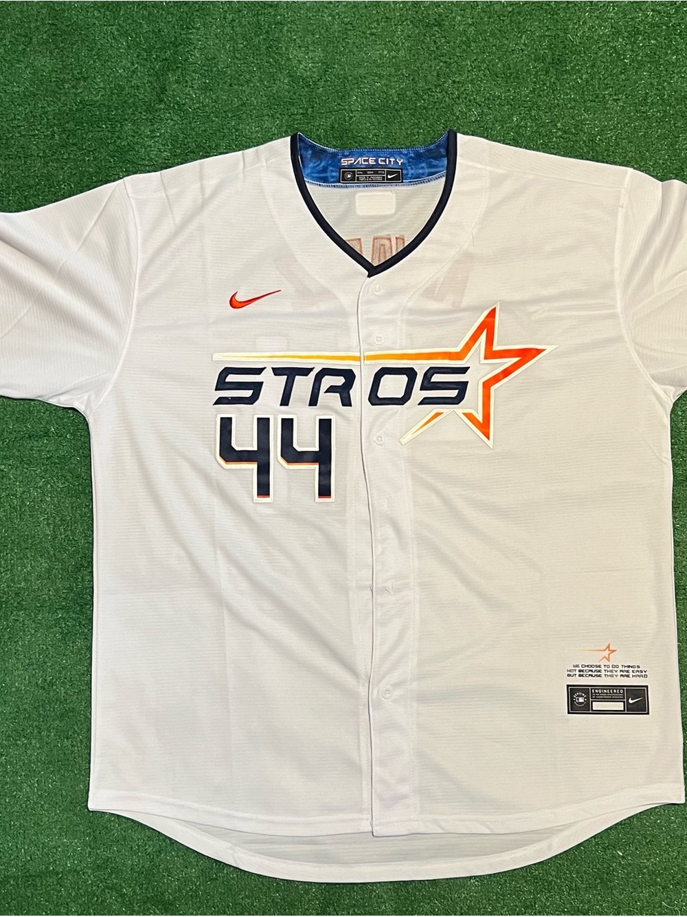 Nike Houston Astros Alvarez #44 White Space City MLB Jersey Size 2XL